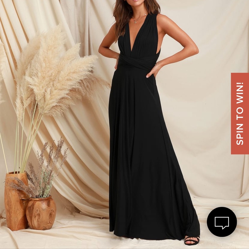 NWOT Lulu Multi-way Black Dress